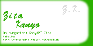 zita kanyo business card